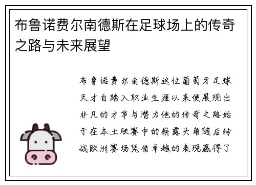 布鲁诺费尔南德斯在足球场上的传奇之路与未来展望